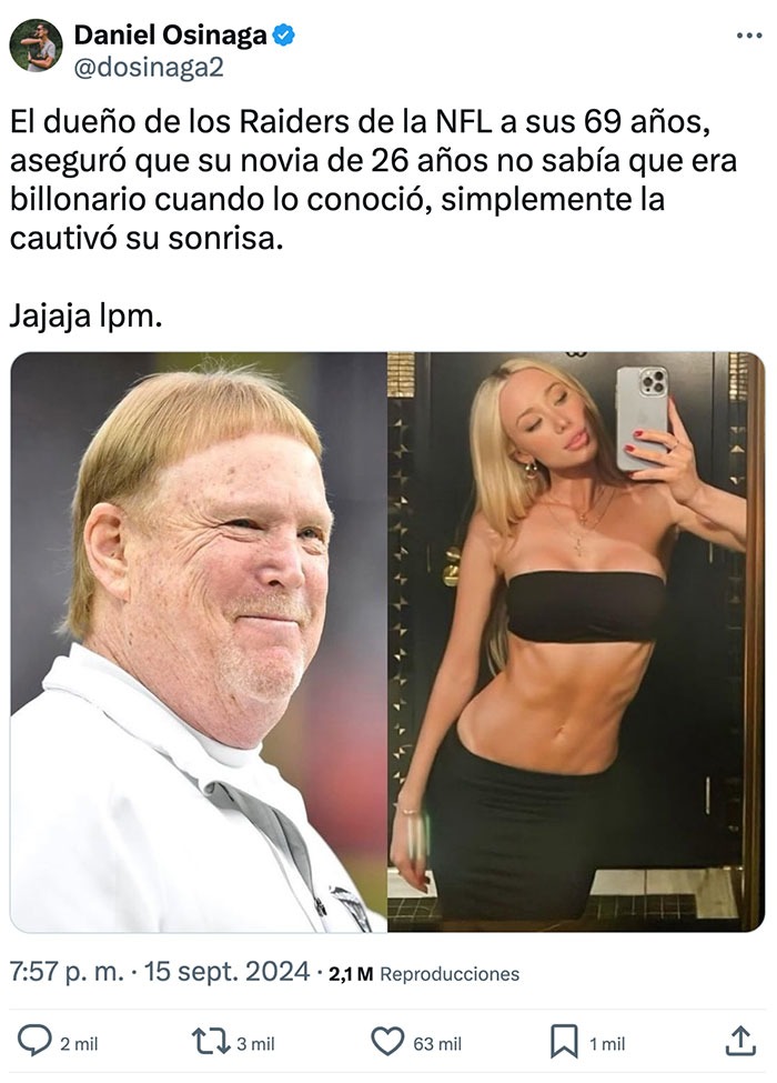 La ilusión del billonario dueño de los Raiders de la NFL - meme
