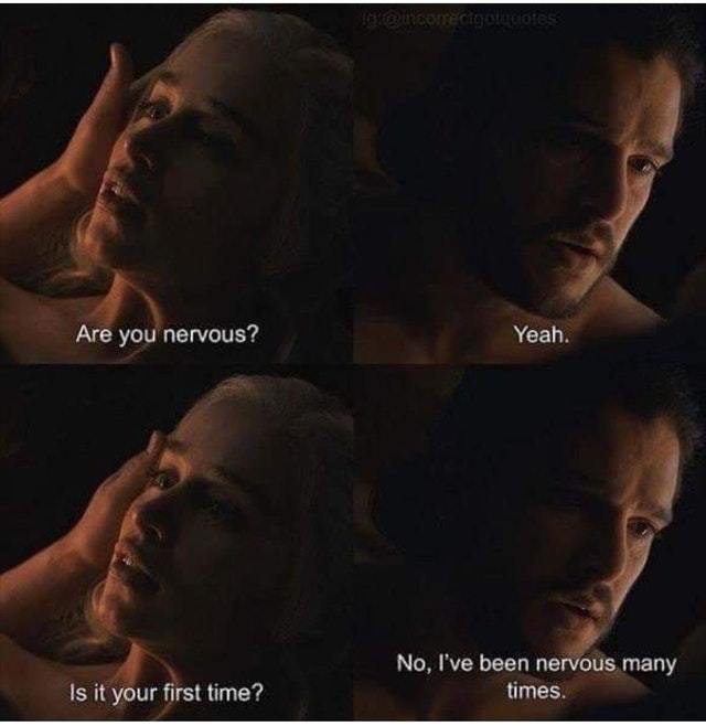 Jon Snow is nervous - meme