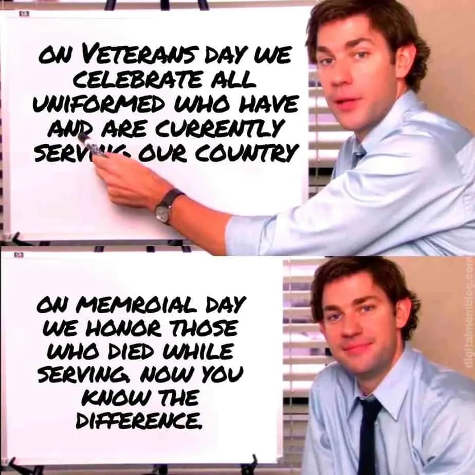 Veterans Day and Memorial day - meme