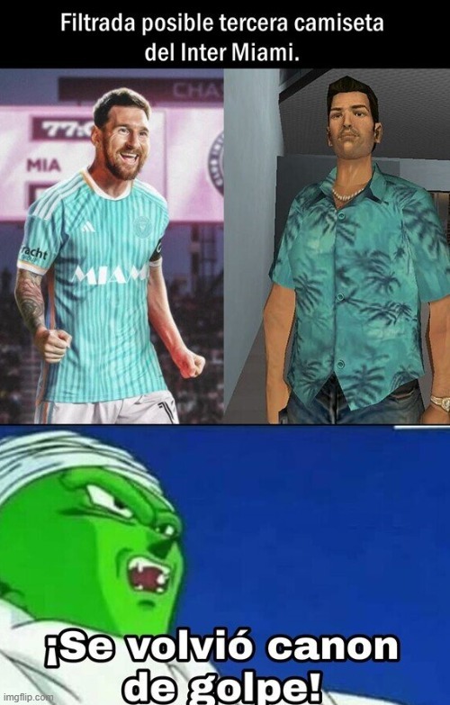 Messi con la tercera equipación del Inter Miami - meme