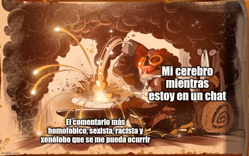 Plantilla nueva, se llama "The Forge of the Evil" en Imgflip o La forja de la maldad. - meme