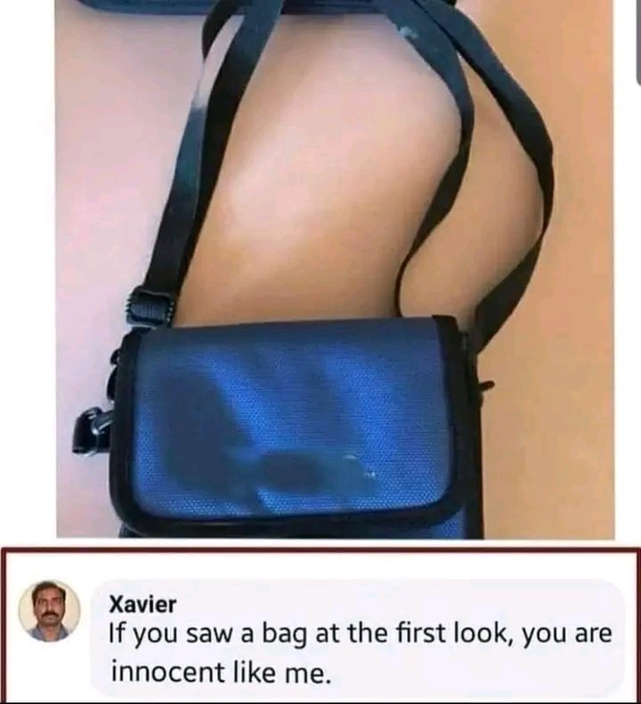 Did you saw a bag at first look? - meme