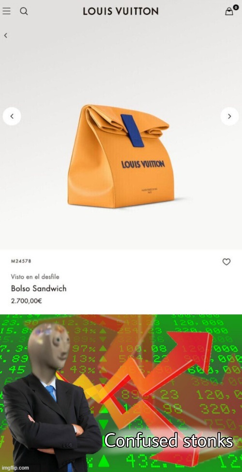 Louis Vuitton stonks - meme