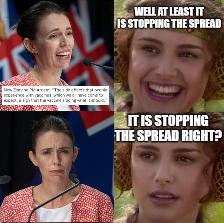 "It's stopping.....the spread.....of...something. Something people-ey and gross, so yeah"-  New Zealands NWO whore - meme