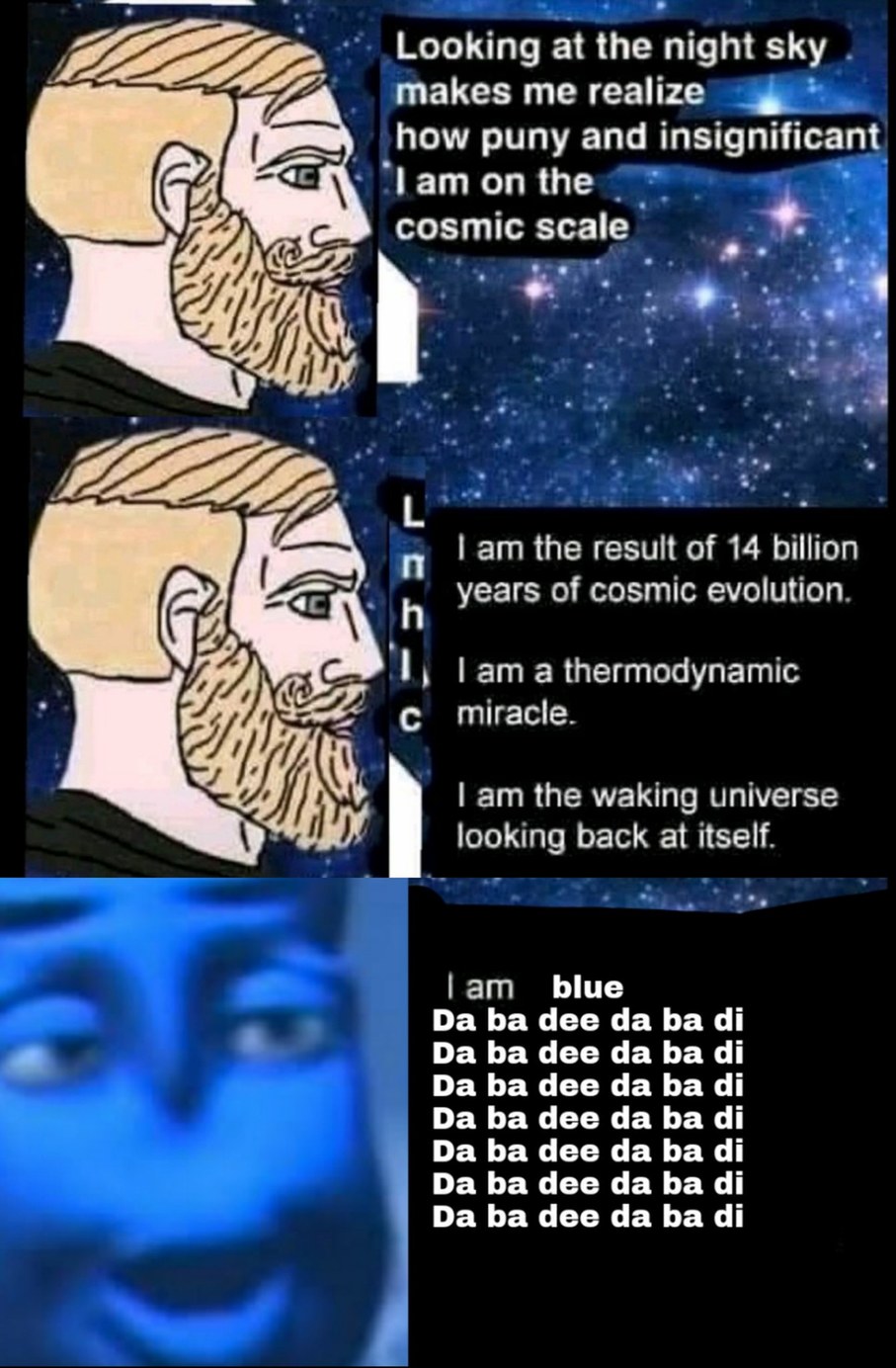 I am blue - meme