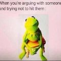 Arguing with someone
