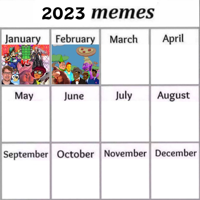 Calendario de memes 2023 (lo estaré actualizando a inicios de cada mes)