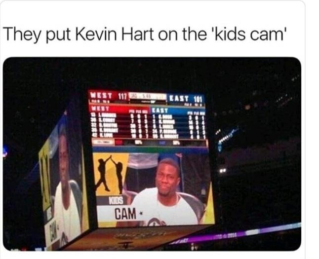 Kevin Hart on the kid cam - meme