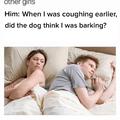 What do dogs think when they see us coughing?