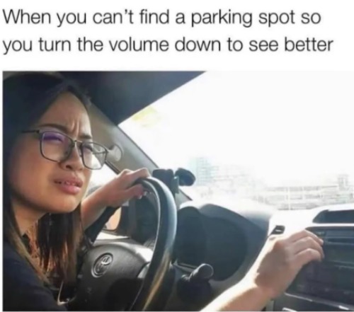 finding a parking spot - meme