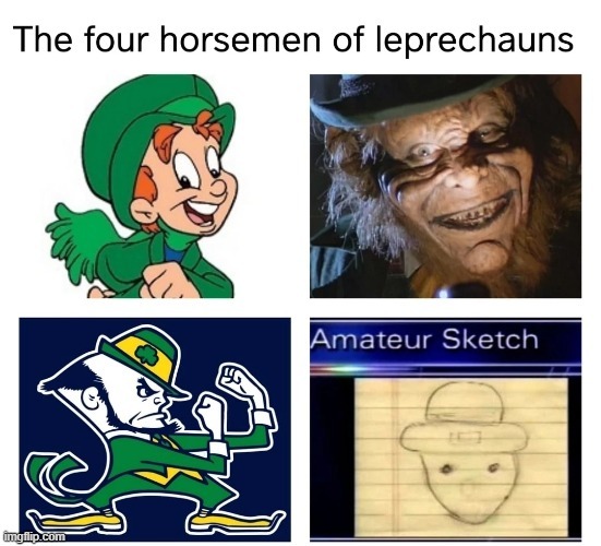 The four horsemen of leprechauns - meme
