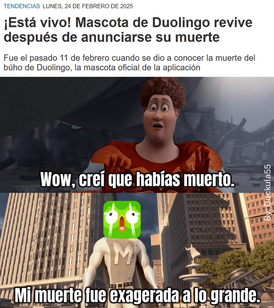 La resurreción de Duolingo - meme