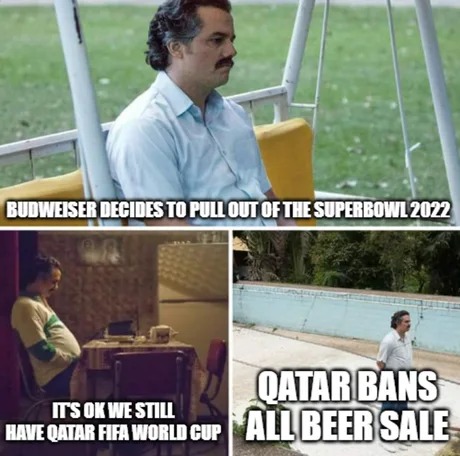 No Superbowl and no Qatar World cup - meme