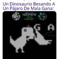 Meme: Un Dinosaurio Besando A Un Pájaro De Mala Gana (IMÁGENES FUERTES) JaJa