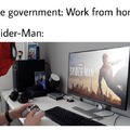 Spider-man working from home