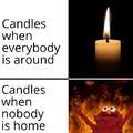 Candles when nobody is home