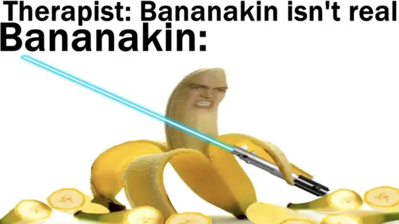 those bananas below him are the padawans - meme