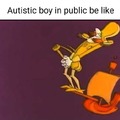 Autistic boy in public