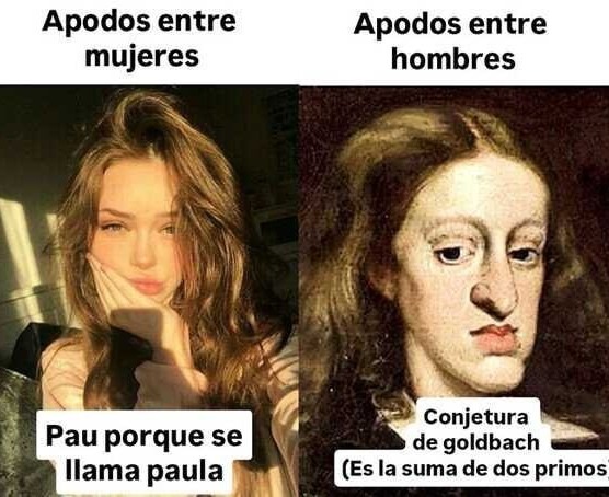 cuando le dicen Pau por la conjetura de Goldbach y ya se siente matemática - meme