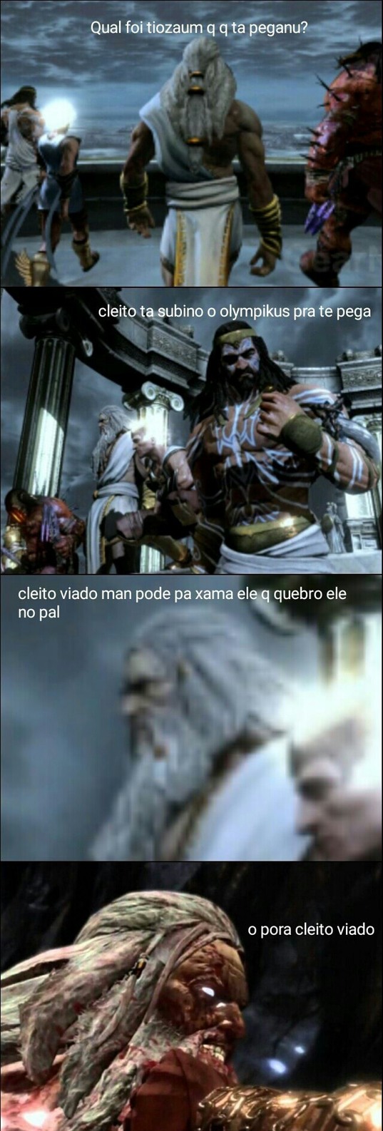 God of War com a dublagem do Laranjo - meme