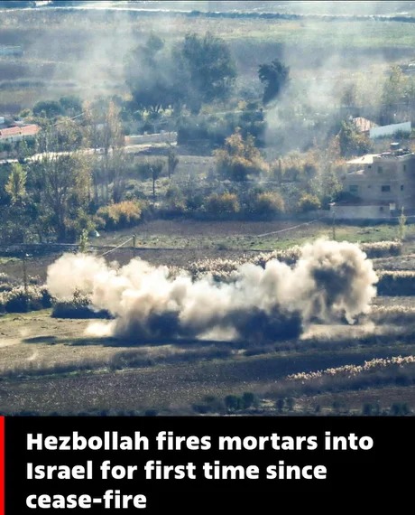 Hezbollah fires mortars into Israel for first time since cease-fire - meme