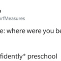 I never went to preschool