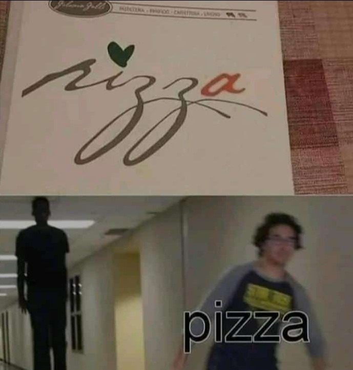 Allí dice pizza no jodan - meme