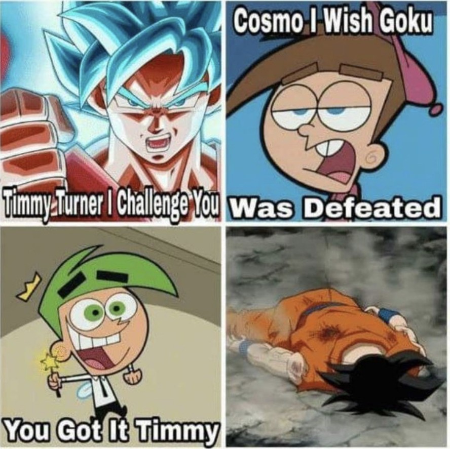 Timmy stronger then goku - meme