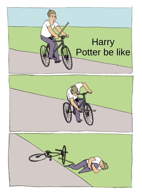 harry potter riding a bike - meme