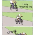 harry potter riding a bike