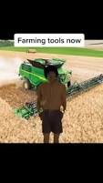 Farming tools now vs then - meme