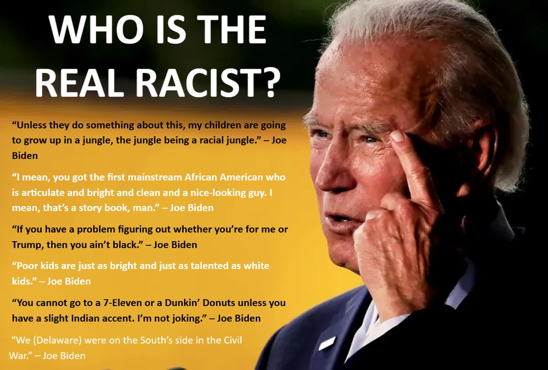 Joe Biden the Racist - meme