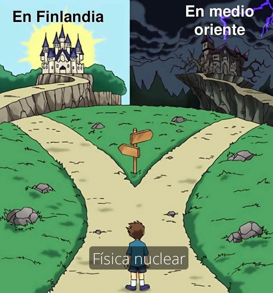 Lo que es fácil en Finlandia y física nuclear en medio oriente - meme