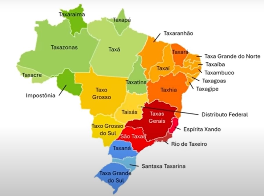 Mapa taxado do Brasil - meme