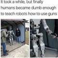 Robots using guns