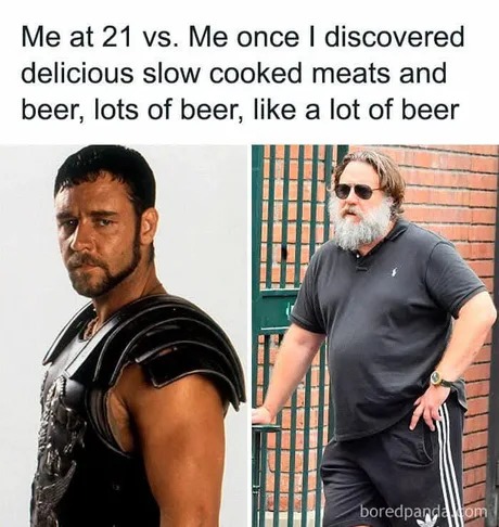 Me at 21 vs now - meme