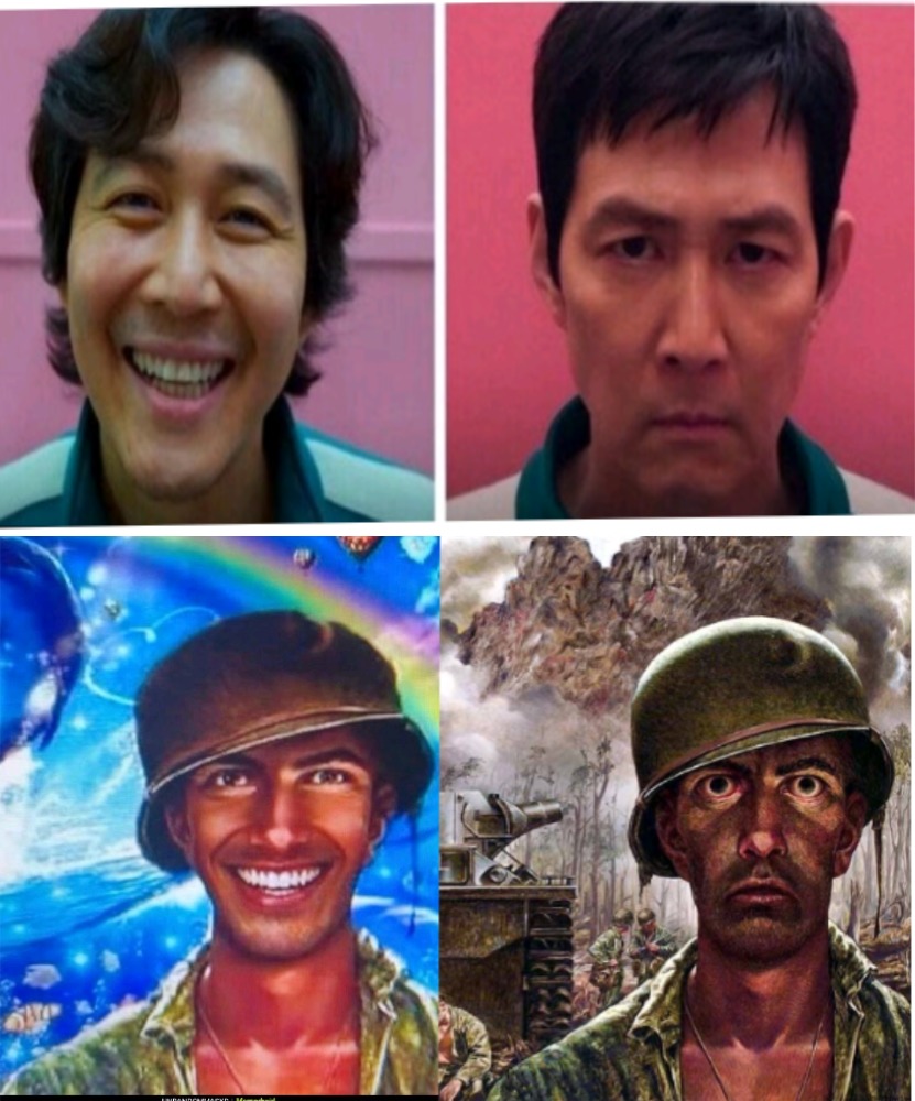 Squid game version militar - meme