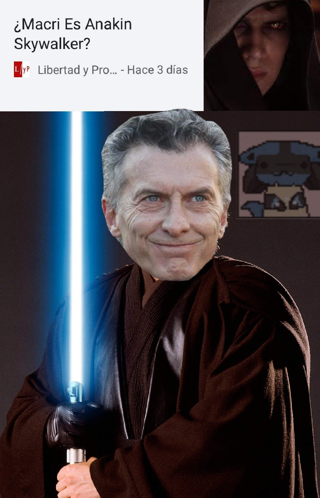Oye Obi Wan, esa mierda no era el lado luminoso - meme