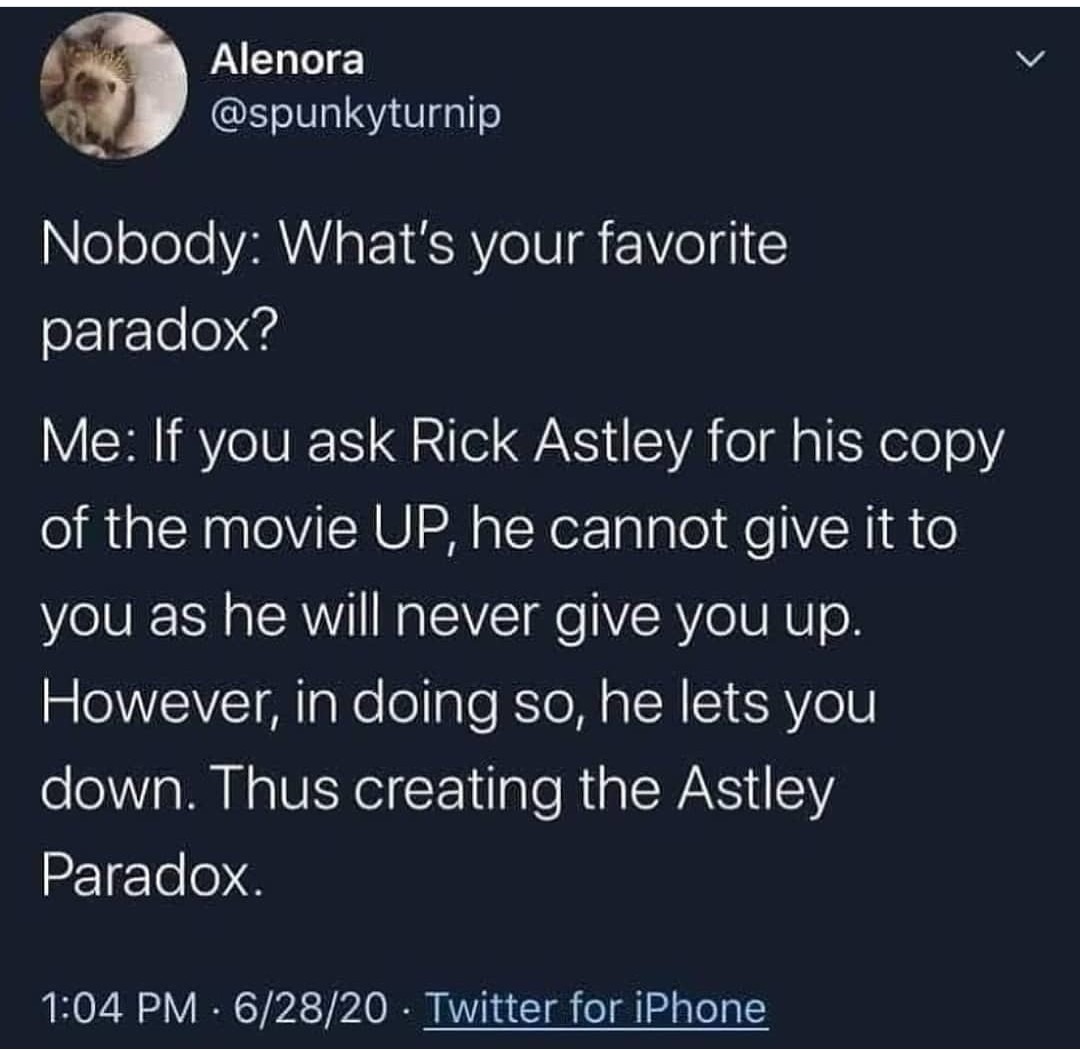 Astley paradox - meme