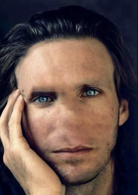 I photoshopped Rowles Fiennes without a nose, he really looks like Voldemort - meme
