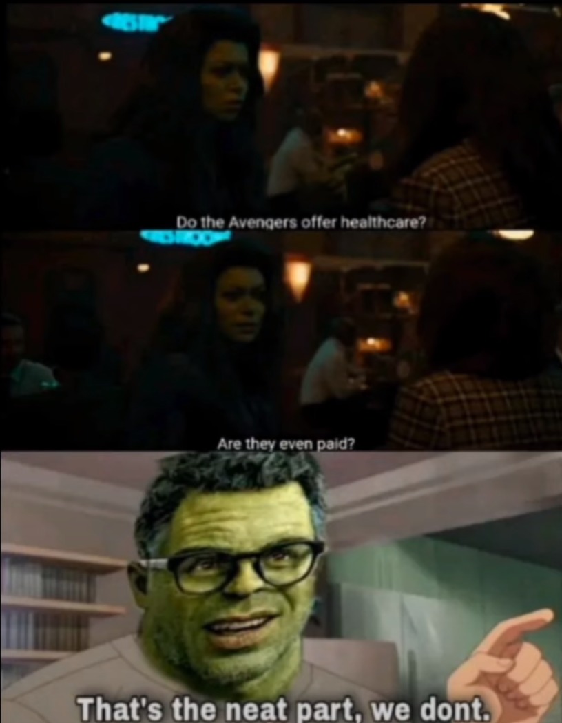 Do the Avengers get paid? - meme