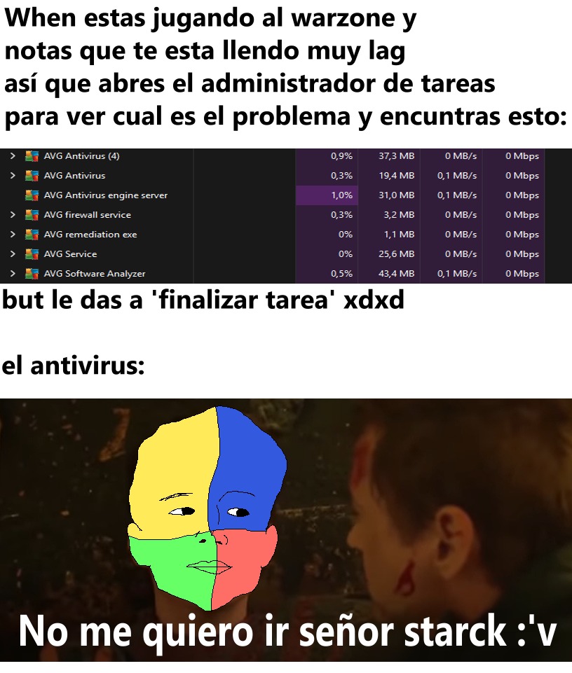 cuando el anti virus te chupa toda la ram - meme