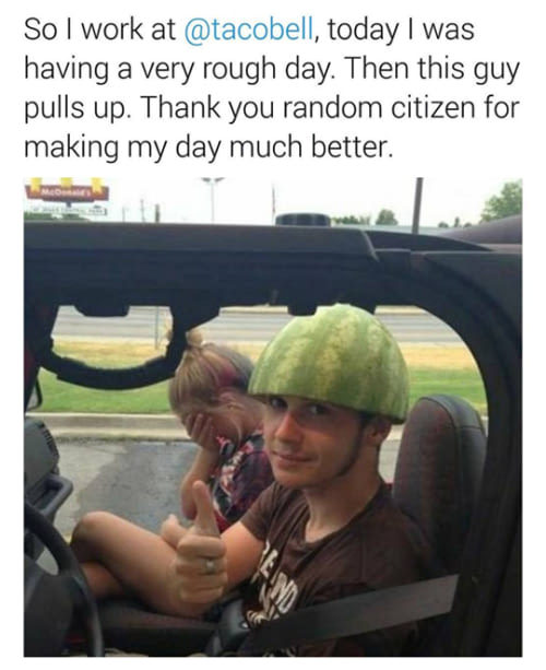 Watermelon over him xd - meme