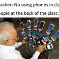 No using phones in class