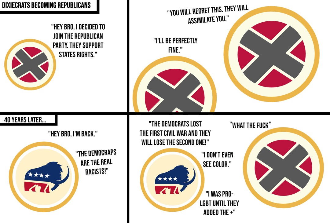 When the dixiecrats became paleocons - meme