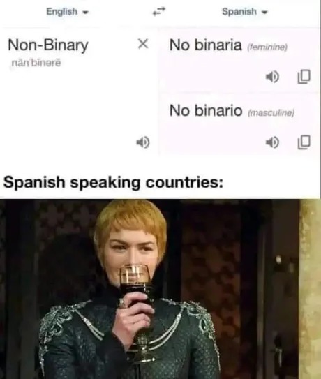 Non binary in spanish - meme