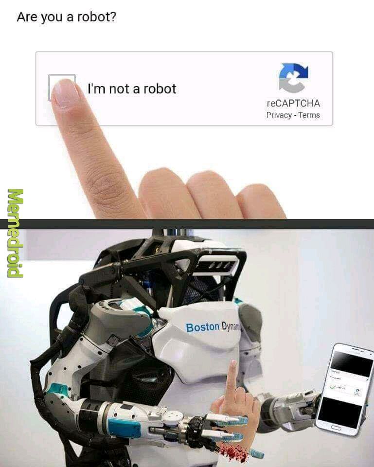 Are you a robot? - meme