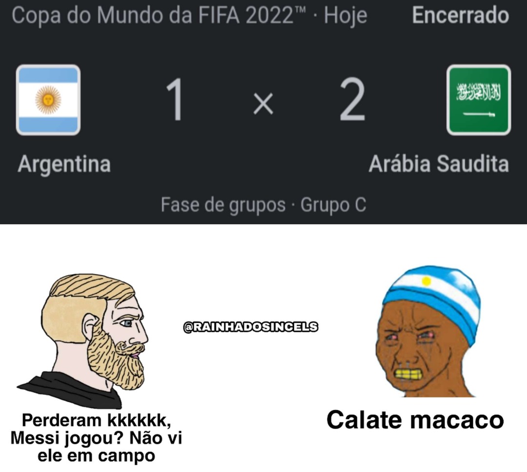 Argentina tomou no cu pra time árabe kkkkkk. - meme