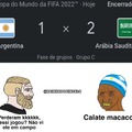 Argentina tomou no cu pra time árabe kkkkkk.