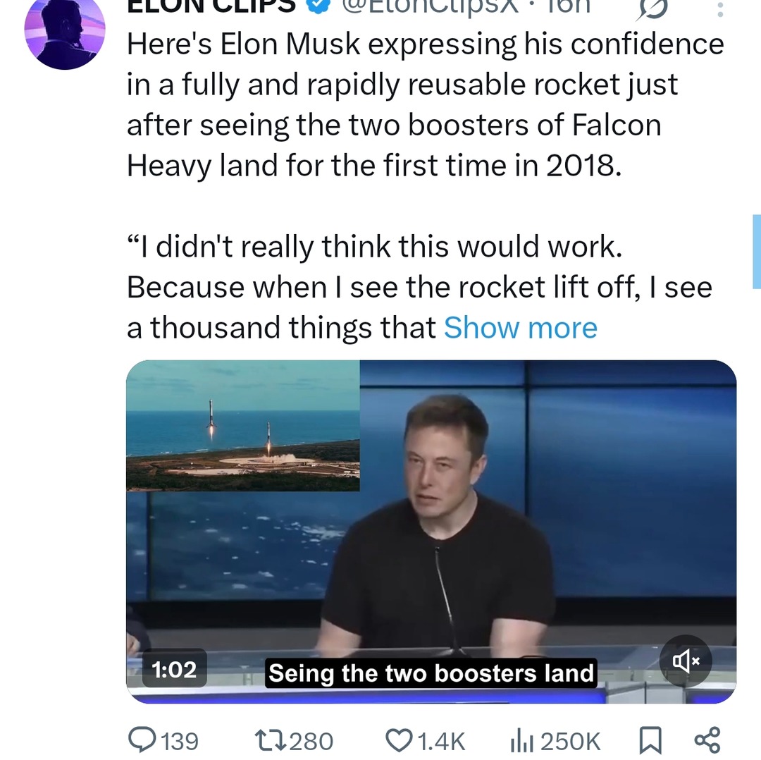 Elon didn’t think Falcon Heavy would work but here we are - meme